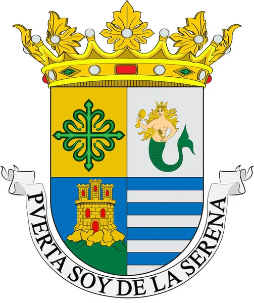 Coat of arms of Villanueva de la Serena in Extremadura of Spain — Stock Vector