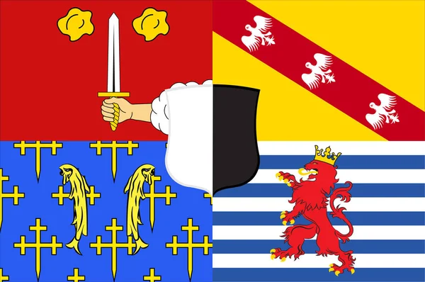 Flagge der Mosel in grand est ist eine französische Verwaltungsregion o — Stockvektor