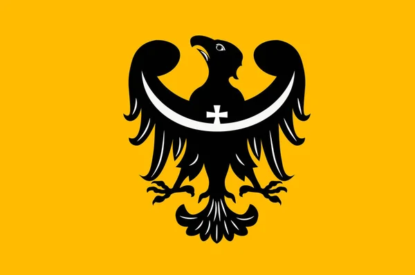 Drapeau de la Voïvodie de Basse-Silésie en Pologne — Image vectorielle