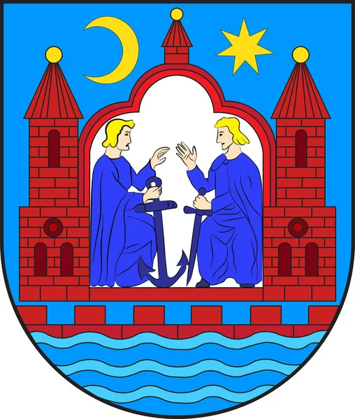 デンマーク中部ユトランド地域におけるオーフスの紋章 — ストックベクタ