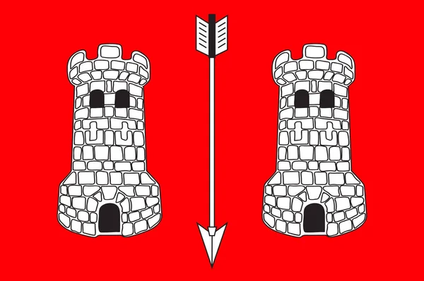 Флаг Вире-Нормандии в Кальвадосе Нормандии - регион о. — стоковый вектор