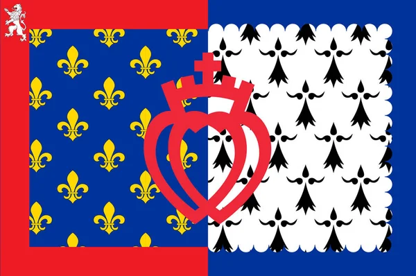 Η σημαία του Πεΐ ντε λα Λουάρ είναι μια περιφέρεια της Γαλλίας — Διανυσματικό Αρχείο
