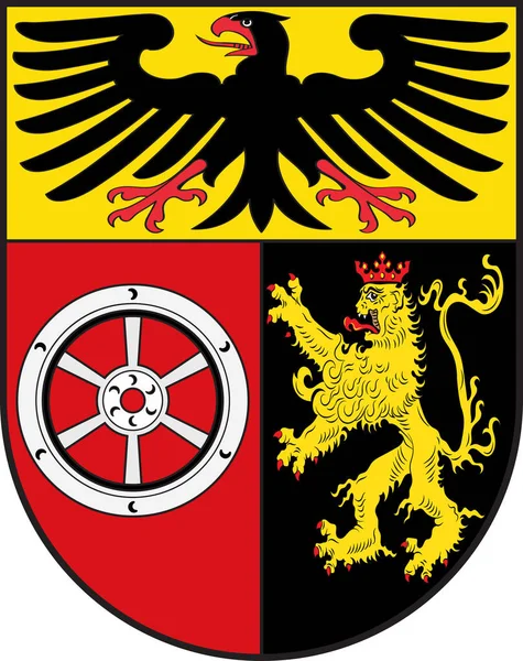 Lambang Mainz-Bingen di Rhineland-Palatinate, Jerman - Stok Vektor