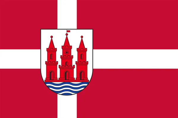 Прапор Skanderborg, у центрі Ютландії Данії — стоковий вектор