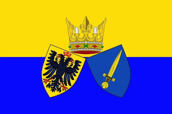 Kuzey Ren-Vestfalya, Almanya içinde Essen bayrağı — Stok Vektör
