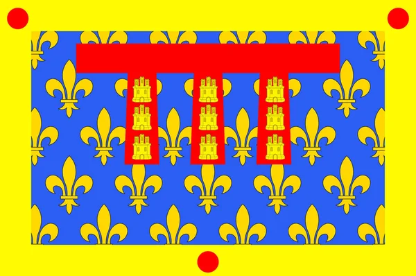 Флаг Па-де-Кале в О-де-Франс - регион Франции — стоковый вектор