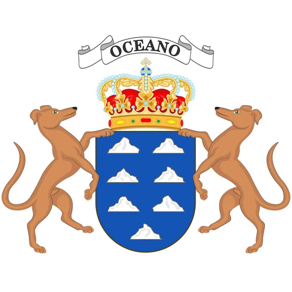 Státní znak Kanárských ostrovů — Stockový vektor
