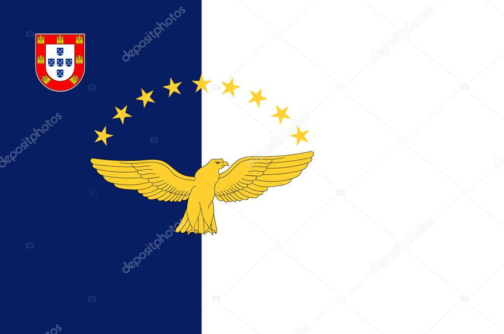 Flag of Azores in Portugal