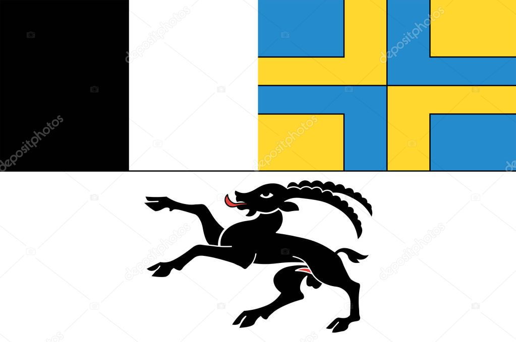 Flag of Republic and Canton of the Grisons in Switzerland