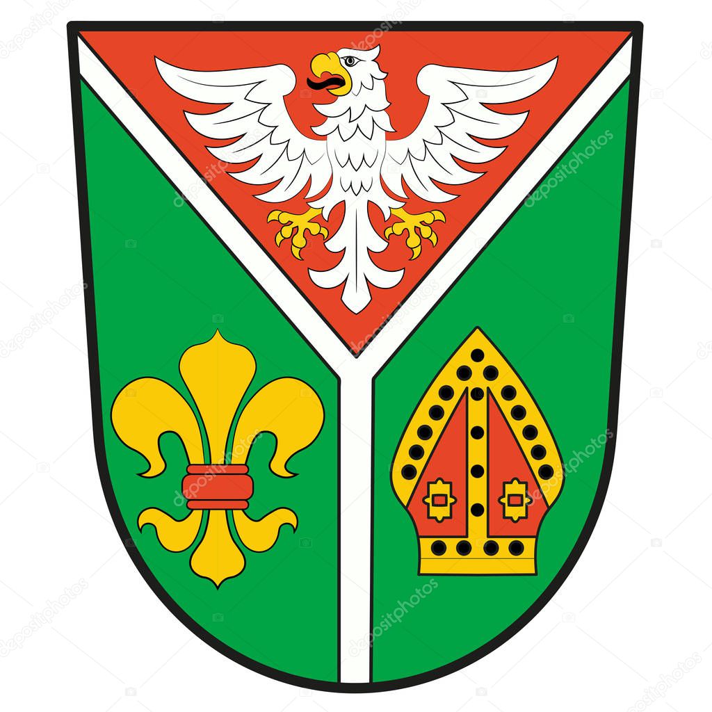 Coat of arms of Ostprignitz-Ruppin is a district in Brandenburg, Germany. Vector illustration
