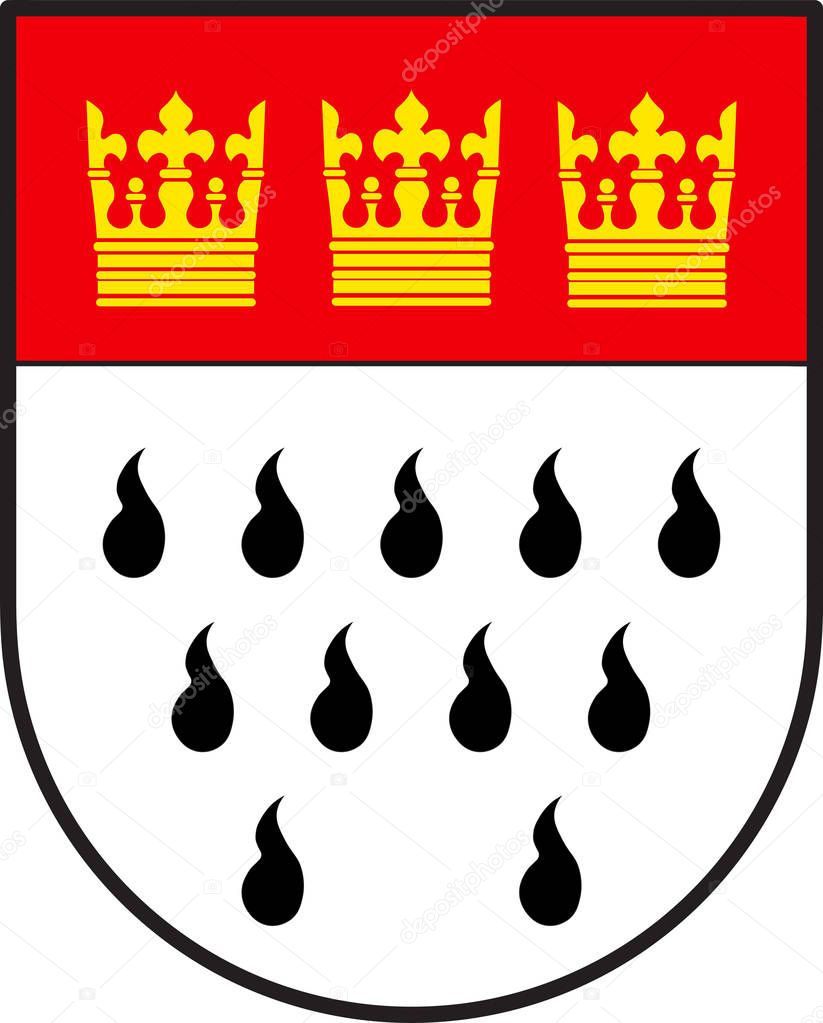 Coat of arms of Cologne in North Rhine-Westphalia, Germany
