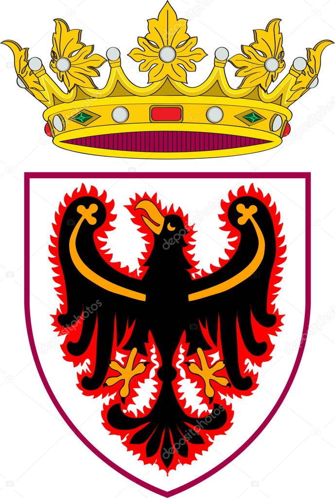 Coat of arms of Trento of Trentino-Alto Adige, Italy
