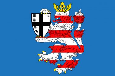 Flag of Marburg-Biedenkopf in Hesse, Germany. clipart