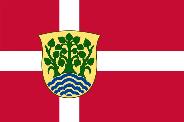 Vlag van Holbek is een gemeente in de regio van de Seeland in Denemarken — Stockvector