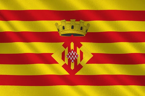 Flagget til Girona er en provins i Spania. – stockfoto
