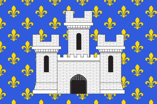 Bandera de Melun en Seine-et-Marne, Francia — Archivo Imágenes Vectoriales