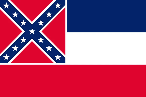 Bandera de Mississippi en Estados Unidos — Vector de stock