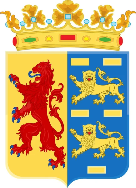Escudo de armas de Holanda Septentrional, Países Bajos — Vector de stock