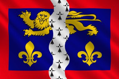 Pays de la Loire bölgesindeki Mayenne bayrağı Fransa 'nın bir bölgedir