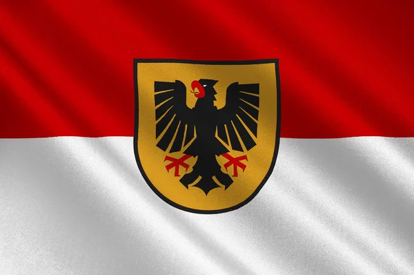 北ライン・ウェストファリアのドルトムントの国旗, ドイツ — ストック写真
