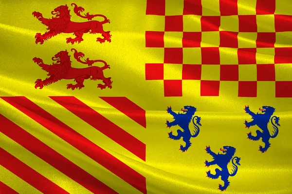 Flag of Correze, in Nouvelle-Aquitaine is the largest administra — Stock Photo, Image