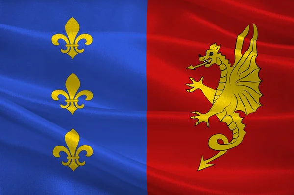 Флаг Бержерака в Дордоне из Нувель-Аквитании — стоковое фото