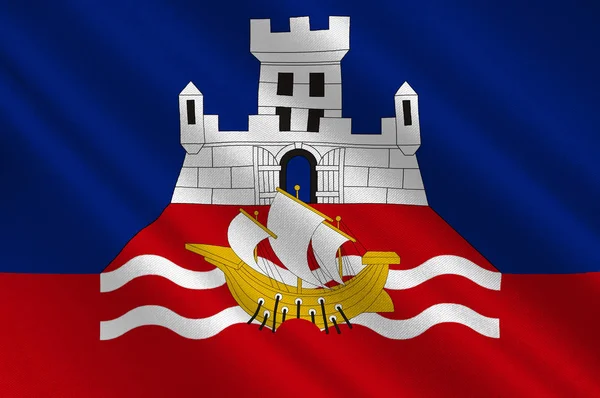 Σημαία του Βελιγραδίου στη Σερβία — Φωτογραφία Αρχείου