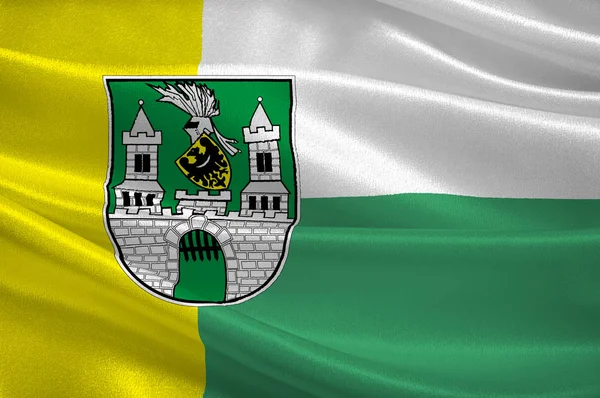 Vlajka města Zielona Gora, v Lubuszském vojvodství v západní Polan — Stock fotografie