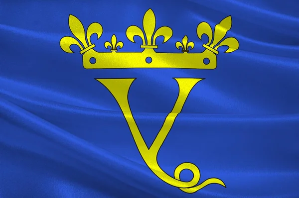Vlajka Issoire v Puy-de-kupoli regionu Auvergne-Rhone-Alpes — Stock fotografie