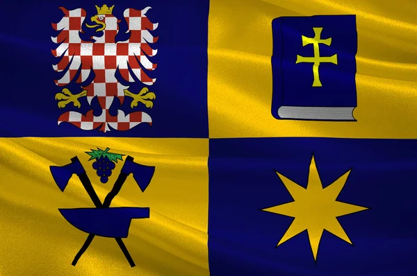 Vlag van de regio Zlin in Tsjechië — Stockfoto