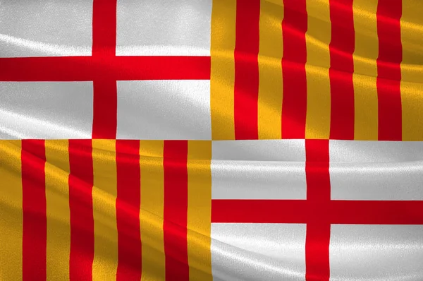 Флаг Барселоны - провинция Испании — стоковое фото