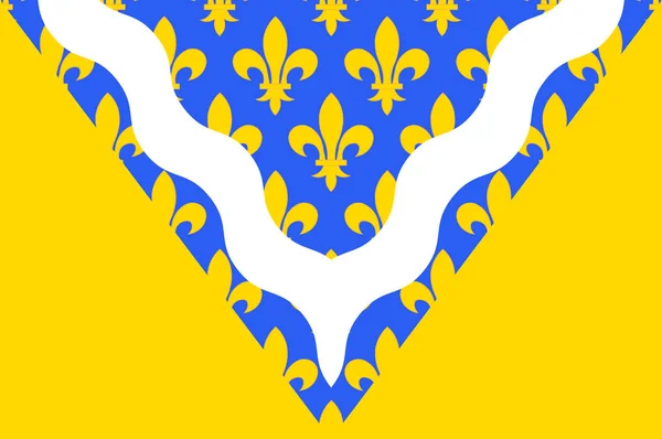 フランス、イル・ド・フランスのヴァル・ド・マルヌの国旗 — ストックベクタ