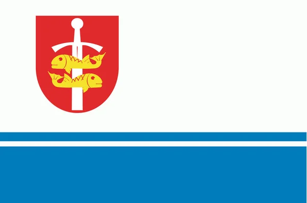 Bandiera di Gdynia nel Voivodato della Pomerania in Polonia — Vettoriale Stock