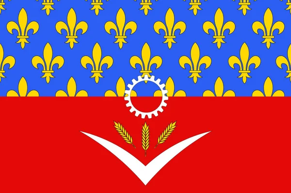 Vlag van Seine-Saint-Denis, Frankrijk — Stockvector