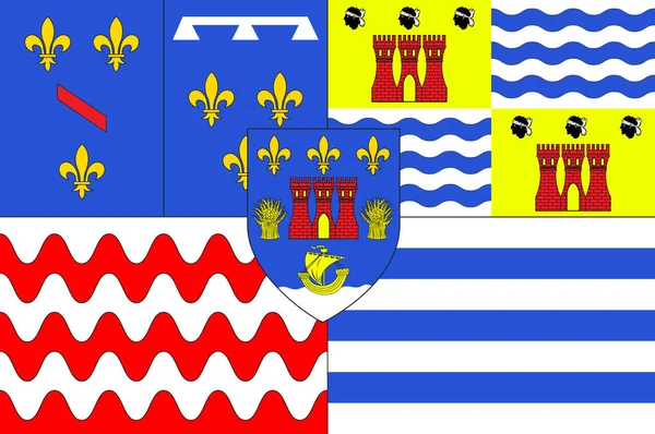 埃夫里旗,法国埃松内 — 图库矢量图片