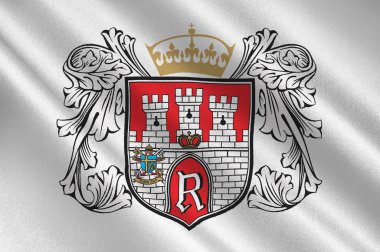 Radom şehirde Masovian Voyvodalığı Doğu Polonya bayrağı