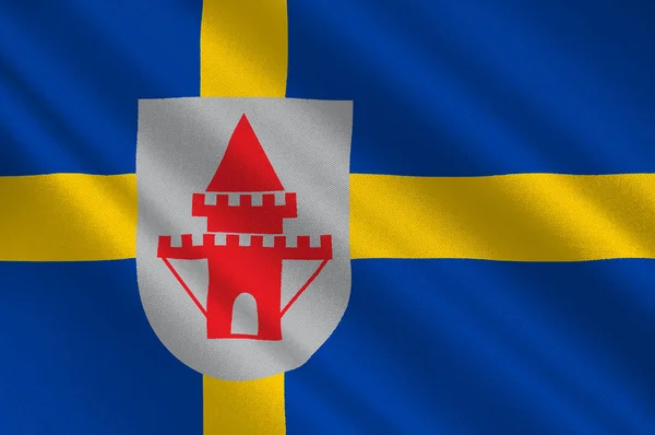 Flaga Nykoping w Sodermanland Szwecji — Zdjęcie stockowe