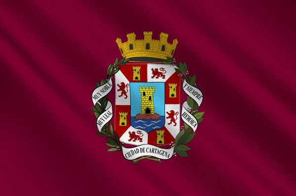 Σημαία της Καρταχένα στην περιοχή της Μούρθια της Ισπανίας — Φωτογραφία Αρχείου