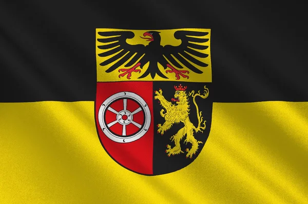 Flagga Mainz-Bingen i Rheinland-Pfalz, Tyskland — Stockfoto