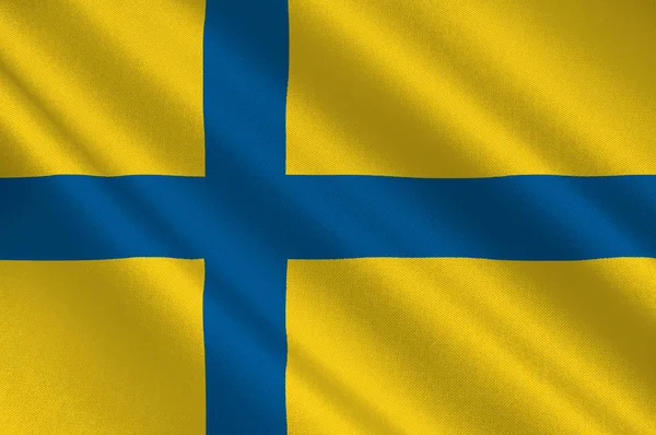スウェーデンのオスターゴットランド郡の旗 — ストック写真