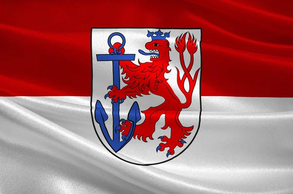 Σημαία της Ντίσελντορφ σε Βόρεια Ρηνανία-Βεστφαλία, Γερμανία — Φωτογραφία Αρχείου