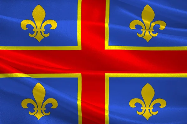 オーヴェルニュ=ローヌ=アルプスのプイ・ド・ドームのクレルモン・フェランの旗 — ストック写真