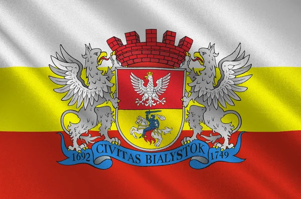 Прапор Білосток в Підляське воєводство, у Північно-Polan — стокове фото