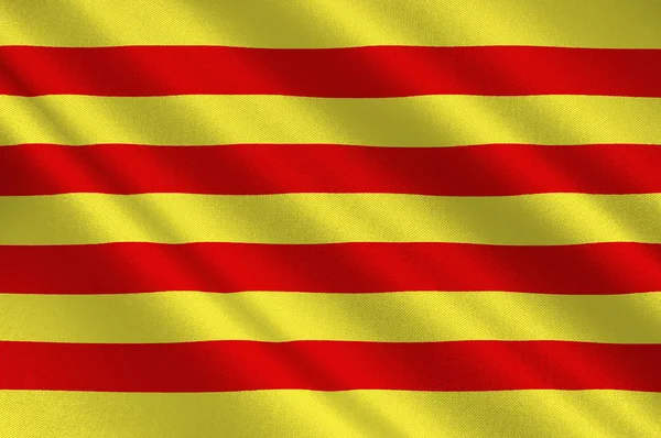 La bandiera di Pyrenees-Orientales in Occitanie è una regione della Francia — Foto Stock