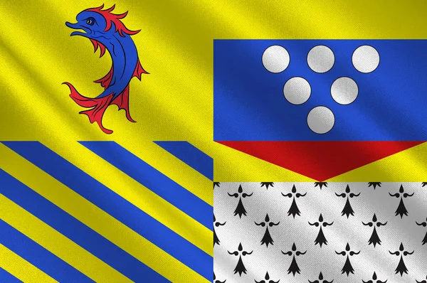 Флаг Дрома в регионе Овернь-Рона-Альпы во Франции — стоковое фото