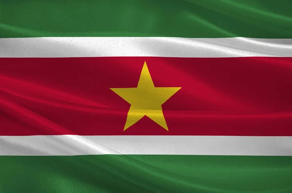 苏里南共和国国旗 — 图库照片