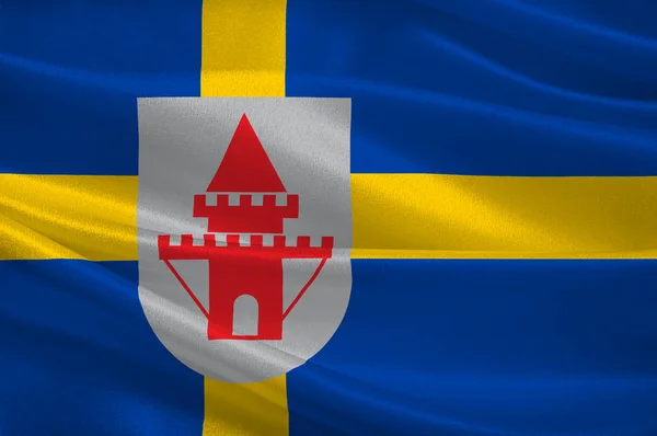 Flag of Nykoping in Sodermanland of Sweden — Stock Photo, Image