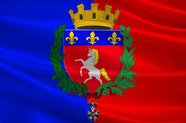 Saint-Lo-flaggan i Normandie är en region i Frankrike — Stockfoto