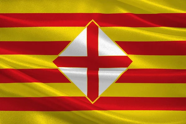 La bandiera di Barcelona è una provincia della Spagna — Foto Stock