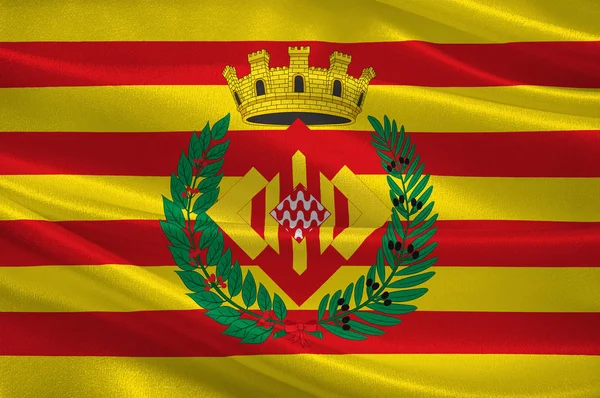 Girona bayrağı Ispanya ilinde — Stok fotoğraf